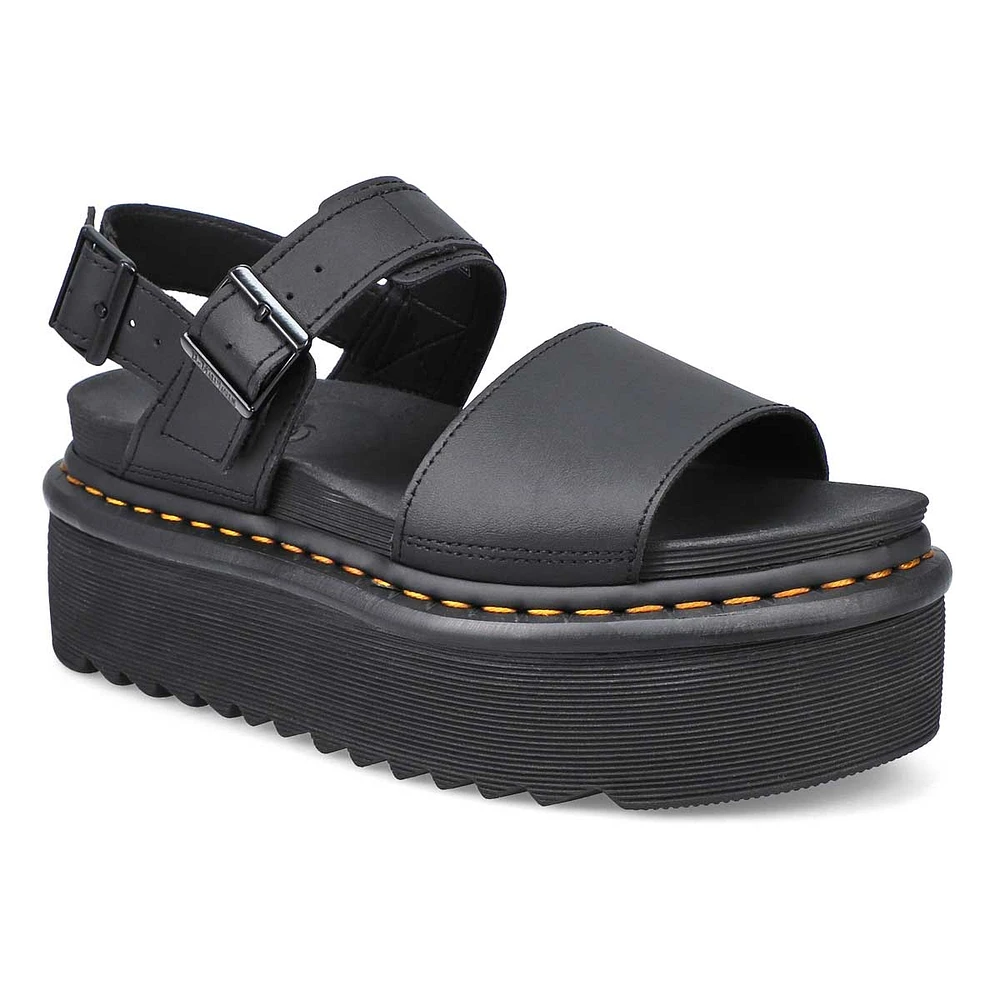 Sandale plateforme 2 brides VOSS QUAD, noir, fem