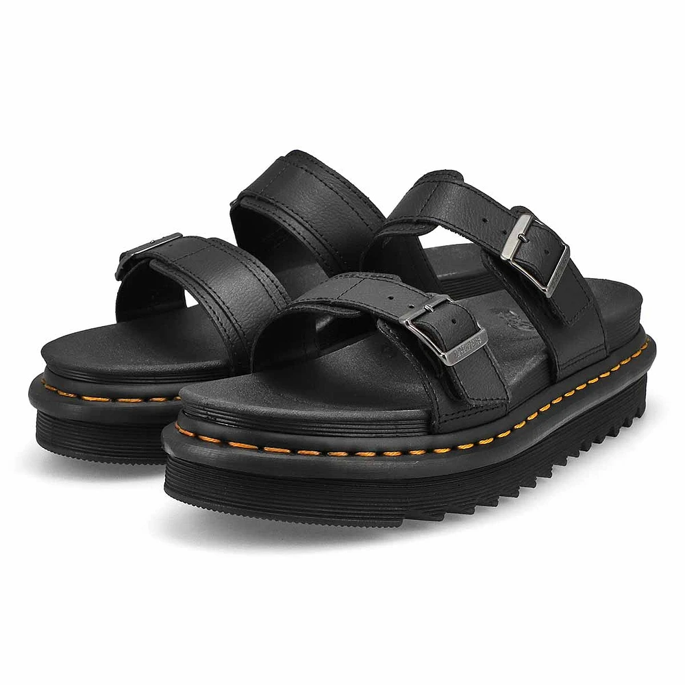 Unisex Myles 2-Strap Slide Sandal - Black