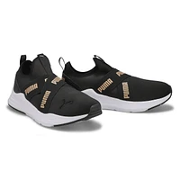 Women's Wired Run Slip On Sneaker - Black/Gold