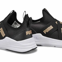 Women's Wired Run Slip On Sneaker - Black/Gold