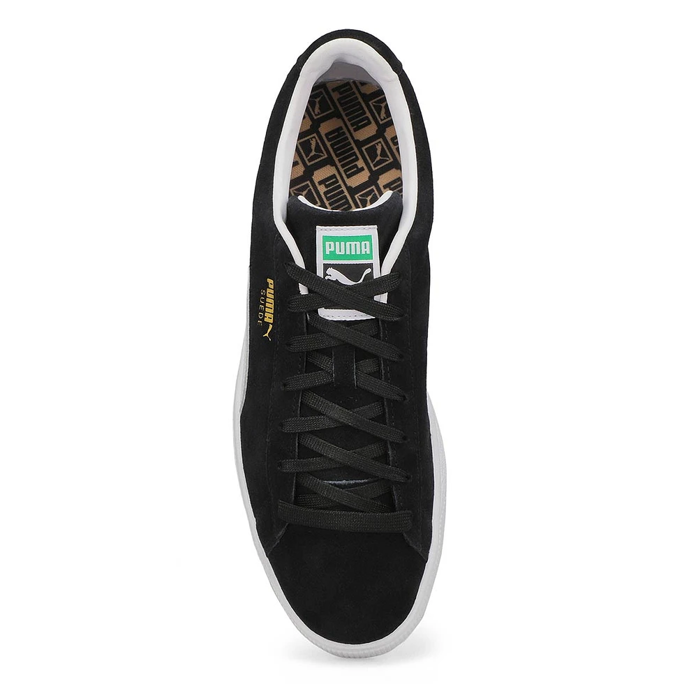 Men's Suede Classic Lace Up Sneaker - Black/White