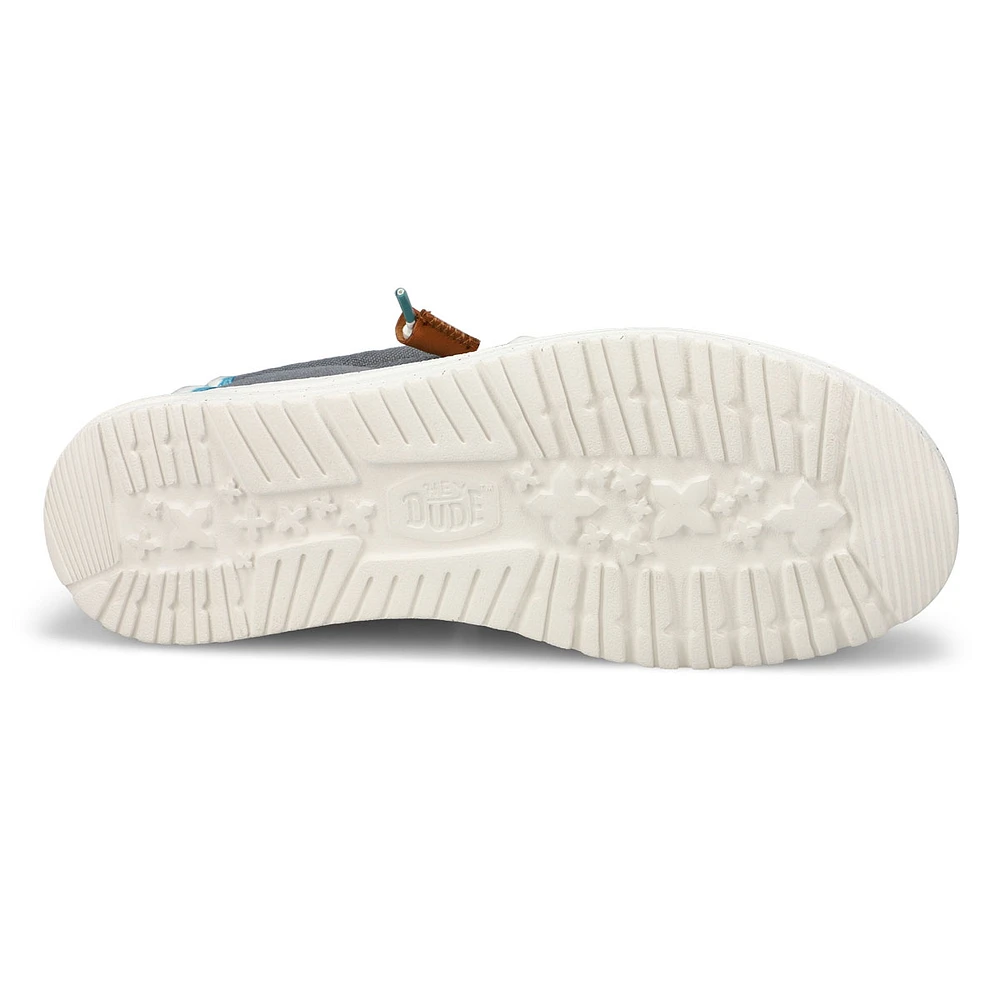 Men's Wally Summer Linen Casual Shoe - White/ Ston