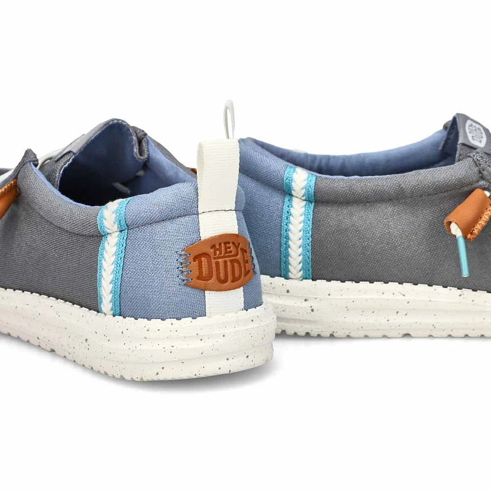 Men's Wally Summer Linen Casual Shoe - White/ Ston