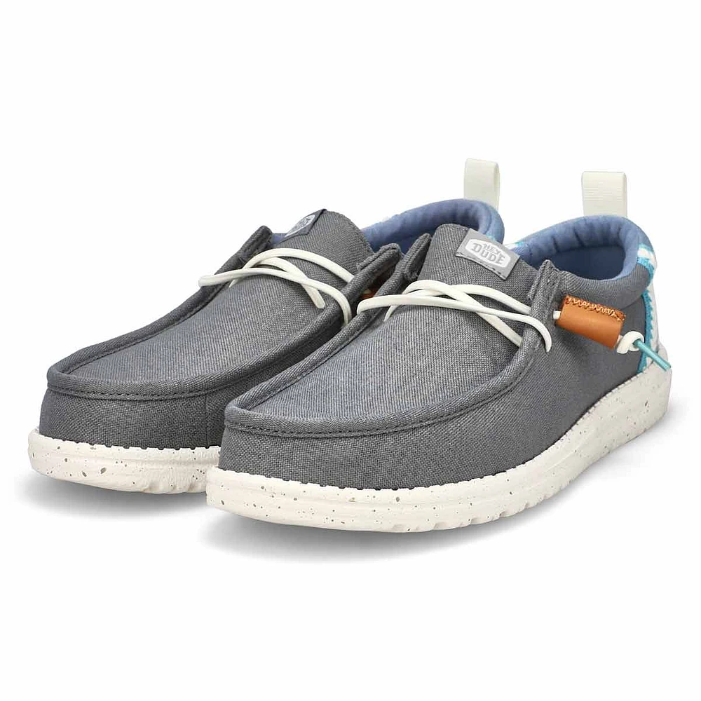 Men's Wally Summer Linen Casual Shoe - White/ Ston