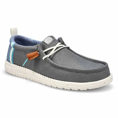 Men's Wally Summer Linen Casual Shoe - White/ Ston