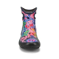 Women's Patch Ankle Rain Boot - Black