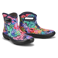 Women's Patch Ankle Rain Boot - Black