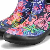 Women's Patch Ankle Rain Boot - Black