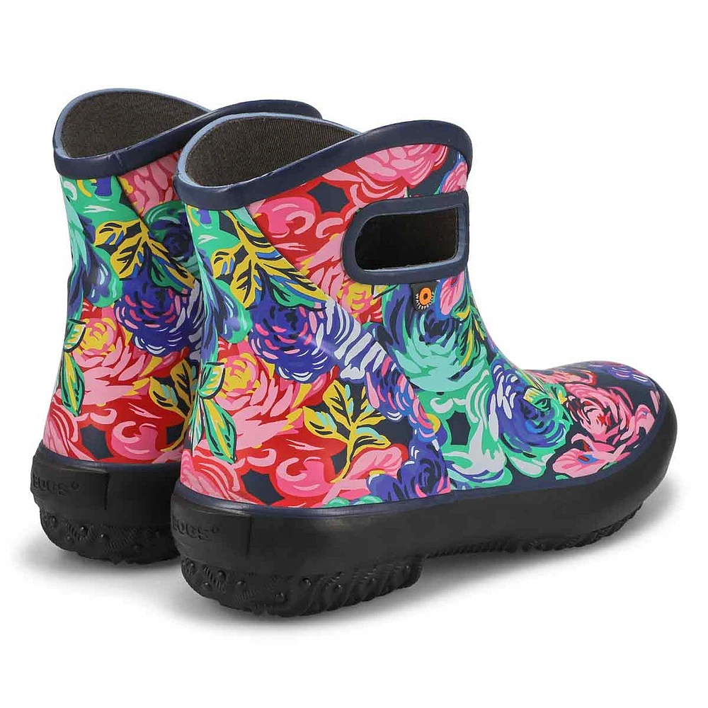 Women's Patch Ankle Rain Boot - Black