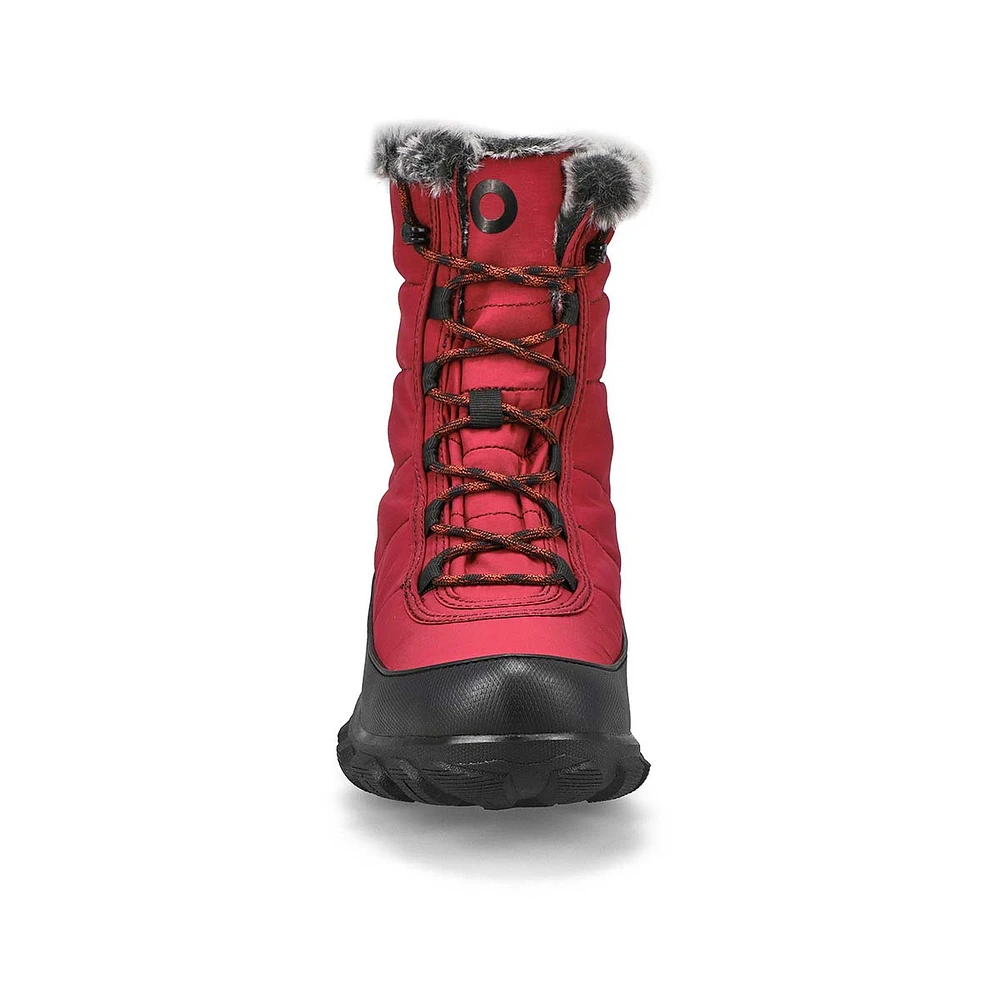 Women's Cedar Quilt Lace Waterproof Boot - Black