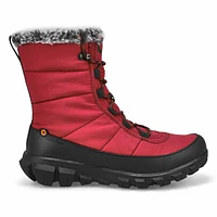 Women's Cedar Quilt Lace Waterproof Boot - Black