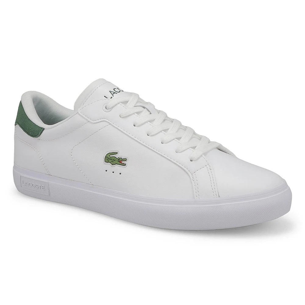 Men's Powercourt Leather Sneaker - White/Navy/Red
