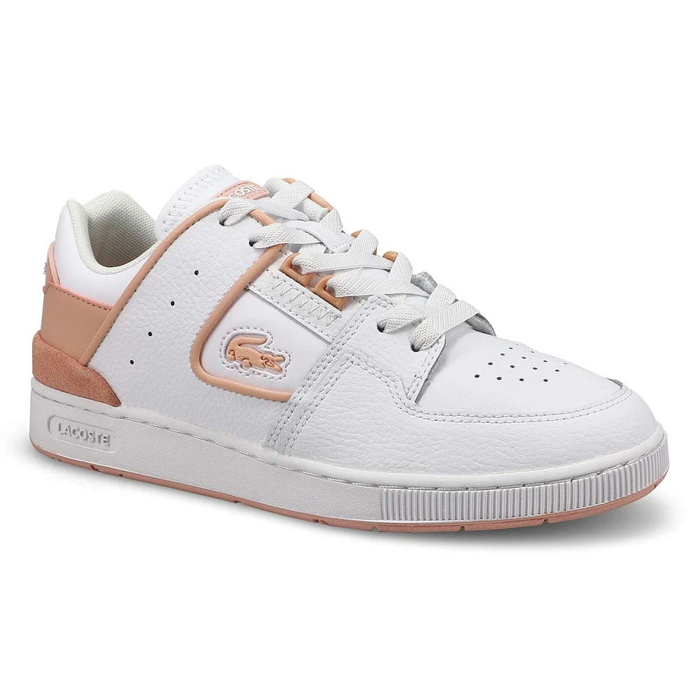Women's Court Cage Leather Sneaker - White/White