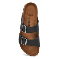 Men's Baz Smooth PU Memory Foam Sandal - Black