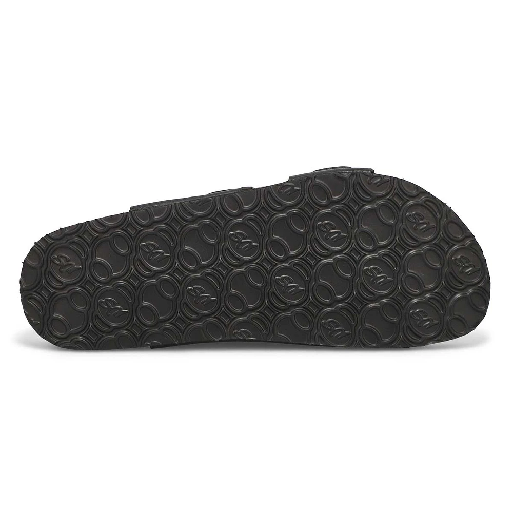 Men's Baz Smooth PU Memory Foam Sandal - Black