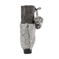 Girls' CANDY2 JR black faux rabbit SoftMocs