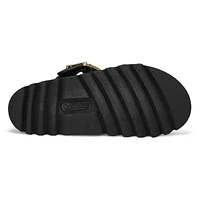 Women's  Dyana 2 Strap Single Buckle Leather Sanda
