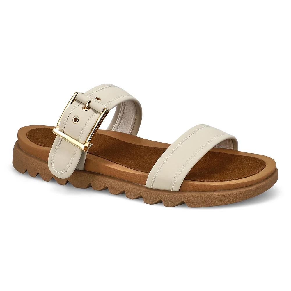 Sandale en cuir à 2 brides DYANA, noir, femmes