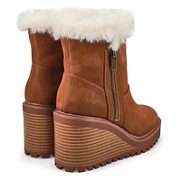 Women's Natalie Wedge Fur Trim Casual Bootie