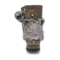 Girls' Niska 6 Jr Faux Rabbit Fur SoftMocs - Grey