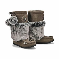 Girls' Niska 6 Jr Faux Rabbit Fur SoftMocs - Grey