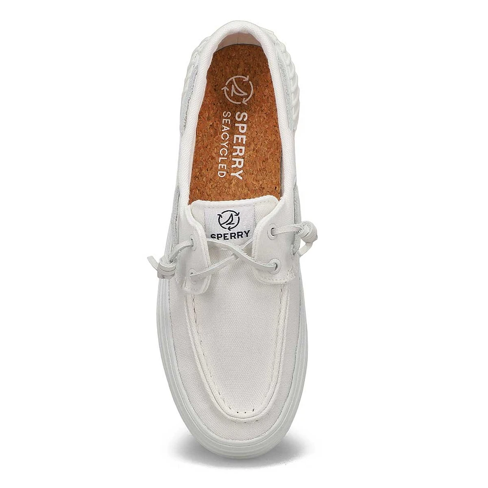 Women's Crest Boat Platform Shoe - White