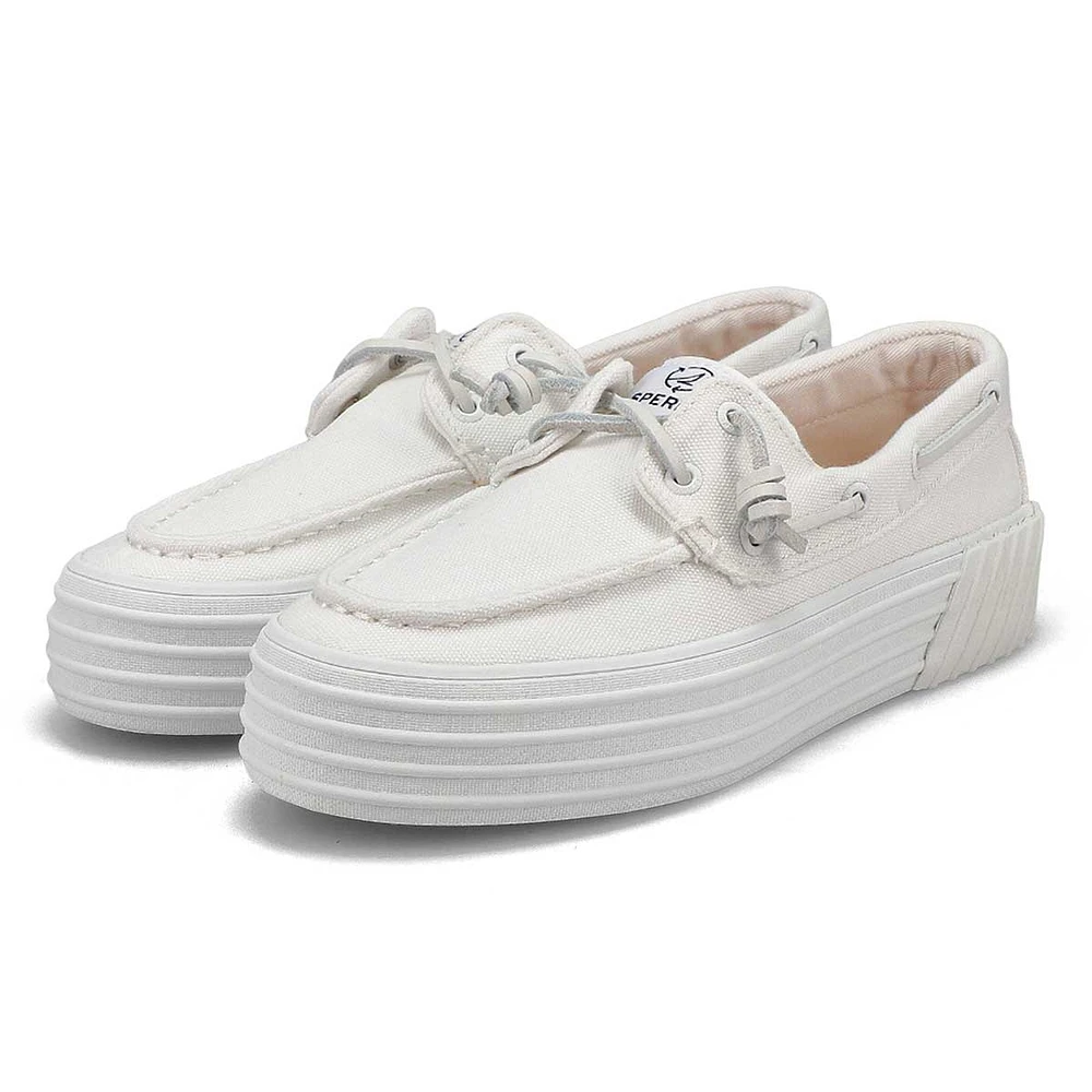 Women's Crest Boat Platform Shoe - White