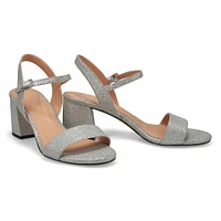 Women's Josie Heeled Dress Sandal - Black Satin/Cr