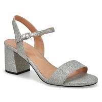 Women's Josie Heeled Dress Sandal - Black Satin/Cr