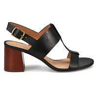 Women's Josie Heeled Dress Sandal - Black Satin/Cr