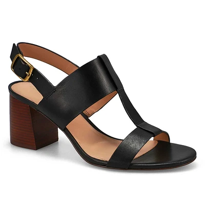 Women's Josie Heeled Dress Sandal - Black Satin/Cr