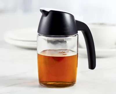 Pot à miel et à sirop avec bec verseur, noir