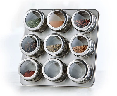 Ensemble de 9 pots non remplis avec support Magneto thinkkitchen