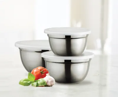 Bols avec couvercles Edge par thinkkitchen, ens. de 3
