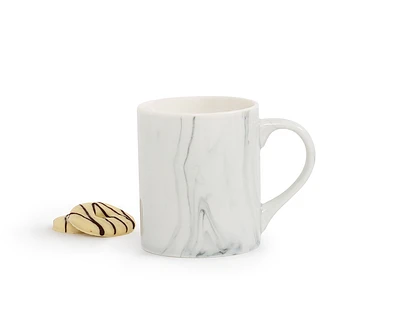 Tasse marbrée, blanc, 11,8 oz