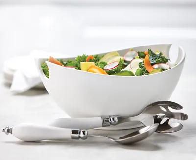Bol et ustensiles à salade mate Laura