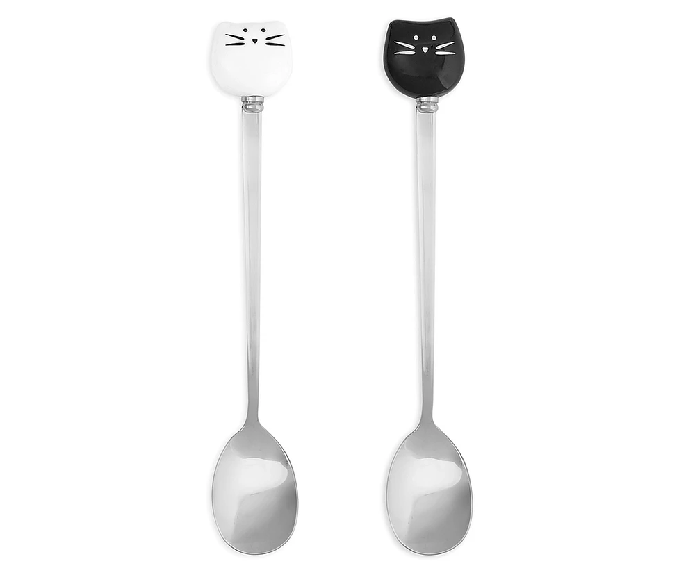 CERAMIC CAT SPOON 2 PCS 18/0