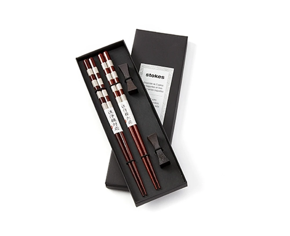 PREMIUM-CHOPSTICKS S/2 W/WOOD RESTS