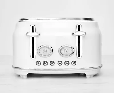 Grille-pain à 4 fentes thinkkitchen Retro, blanc