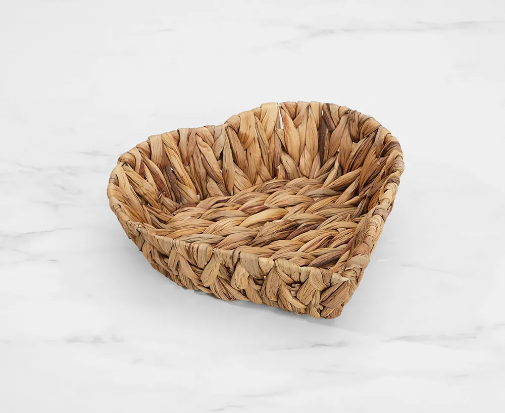 Oasis Heart-Shaped Hyacinth Bread Basket, Small