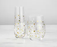 Cheers Stemless Champagne Glasses, Set of 4