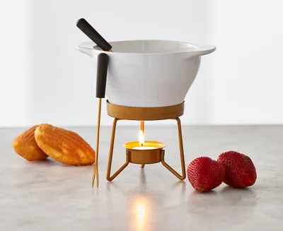 Ensemble de fondue au chocolat de 4 pièces Pur