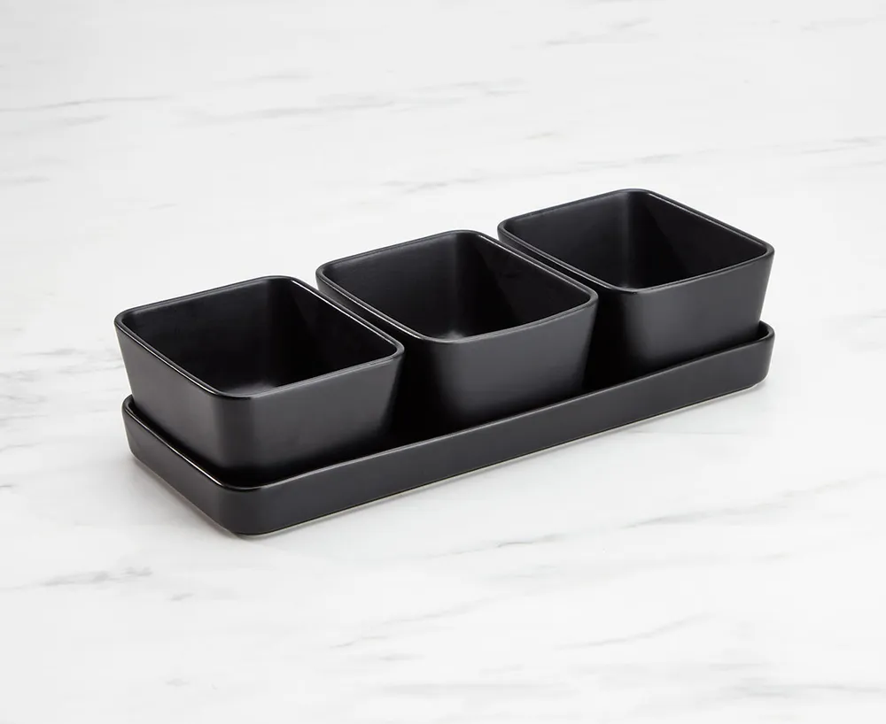 Bols Triade, ens. de 3, noir