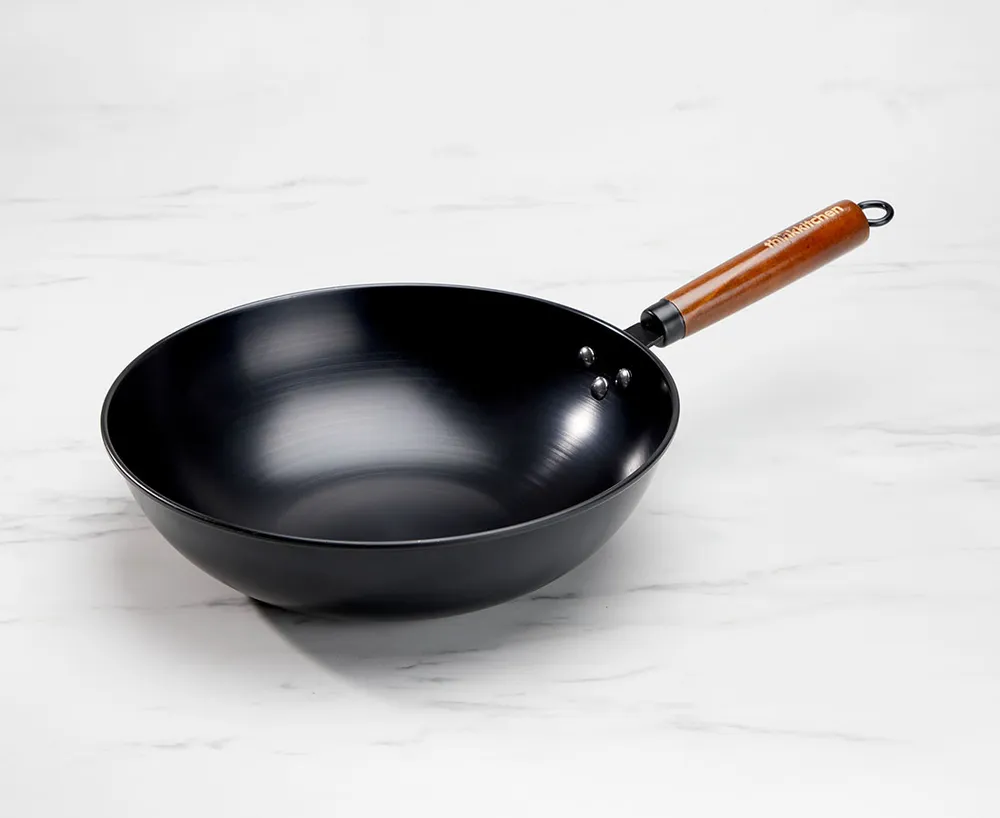thinkkitchen Carbon Steel Daodao Wok, 32 cm