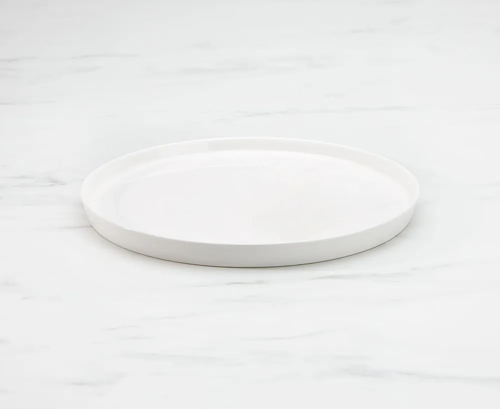 Ledge Dinner Plate, White