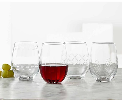 Manoir Stemless Wine Glasses, Set of 4