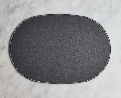 Cuero Oval Placemat, Grey