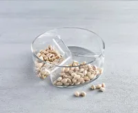 Claro Round 3-Section Glass Bowl