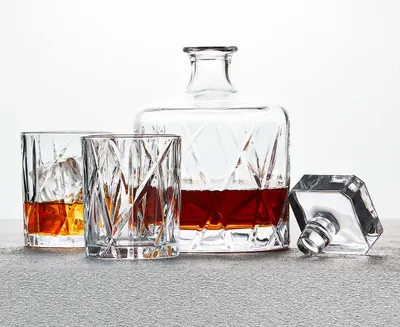 Wexford Glass Carafe with Tumblers, Set of 2