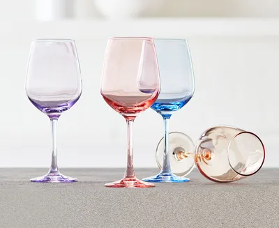 Ella Coloured Wine Glasses, Set of 4